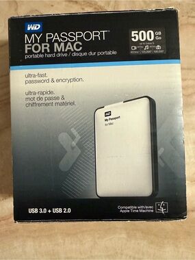 BRAND NEW “MY PASSPORT FOR MAC” 500GB EXTERNAL PORTABLE HARD DRIVE 💾